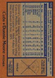 1978 Topps #523 Donnie Moore RC back image