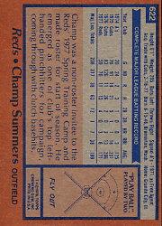 1978 Topps #622 Champ Summers back image