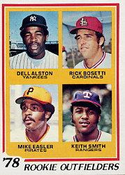 1978 Topps #710 Rookie Outfielders/Dell Alston RC/Rick Bosetti RC/Mike Easler RC/Keith Smith RC