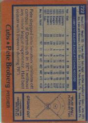 1978 Topps #722 Pete Broberg back image