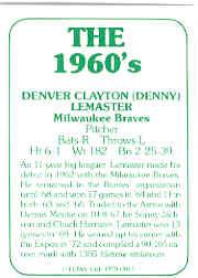 1978 TCMA 60'S I #17 Denny LeMaster back image