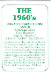 1978 TCMA 60'S I #22 Ron Santo back image