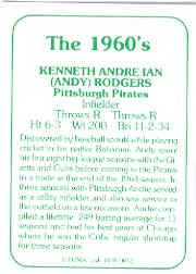 1978 TCMA 60'S I #52 Andy Rodgers back image