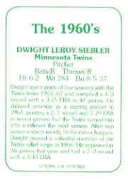 1978 TCMA 60'S I #126 Dwight Siebler back image