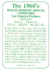1978 TCMA 60'S I #157 Willie Crawford back image