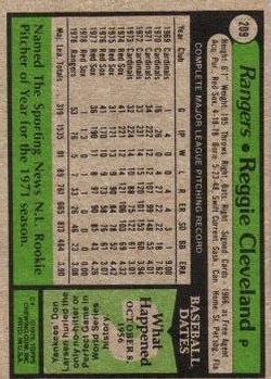 1979 Topps #209 Reggie Cleveland back image