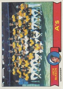 1979 Topps #328 Oakland Athletics CL/Jack McKeon MG