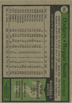 1979 Topps #465 Reggie Smith back image