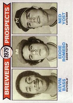 1979 Topps #708 Kevin Bass RC/Eddie Romero RC/Ned Yost RC