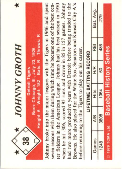 1979 TCMA 50'S #38 Johnny Groth back image