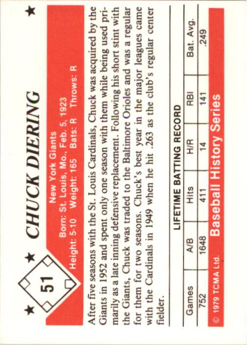 1979 TCMA 50'S #51 Chuck Diering back image