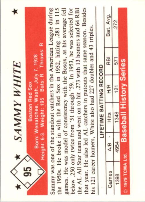 1979 TCMA 50'S #95 Sammy White back image