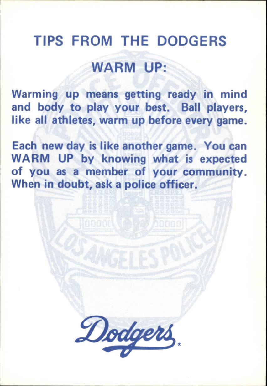1980 Dodgers Police #20 Don Sutton back image