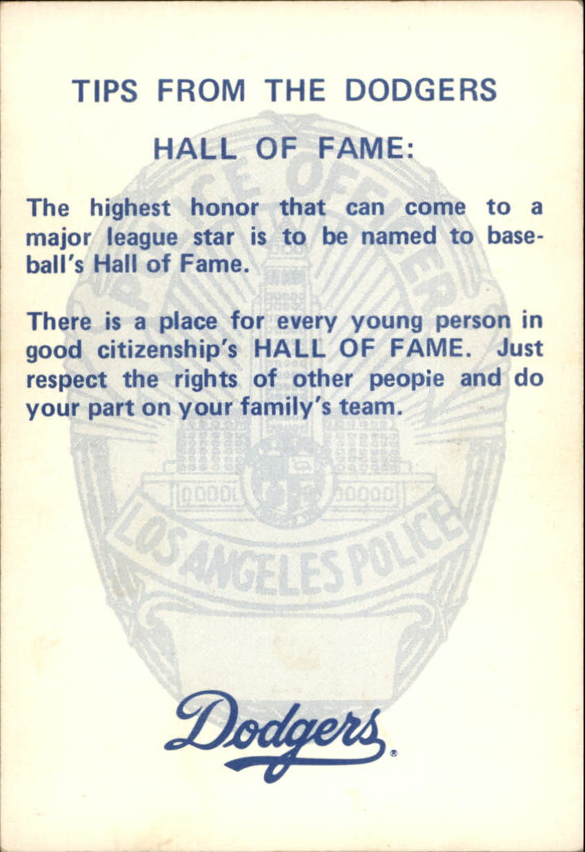 1980 Dodgers Police #27 Joe Beckwith back image