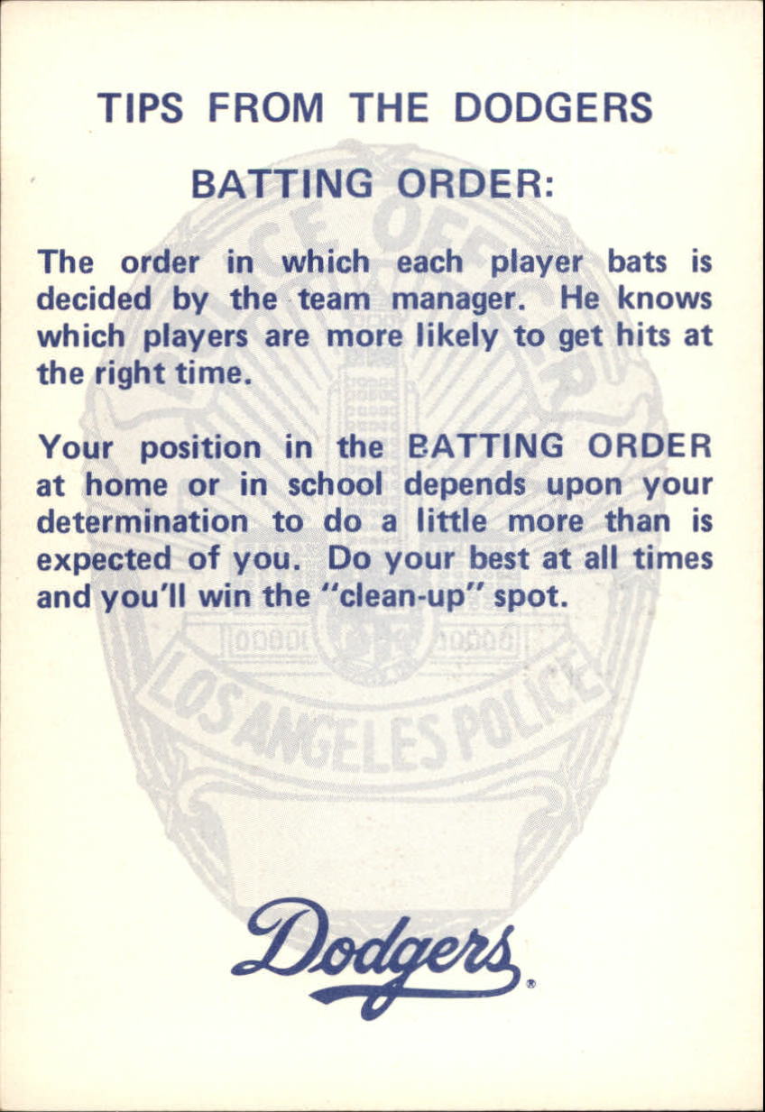 1980 Dodgers Police #43 Rick Sutcliffe back image