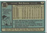 1980 Phillies Burger King #2 Bob Boone back image
