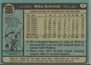 1980 Phillies Burger King #6 Mike Schmidt back image