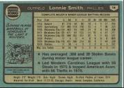 1980 Phillies Burger King #14 Lonnie Smith * back image
