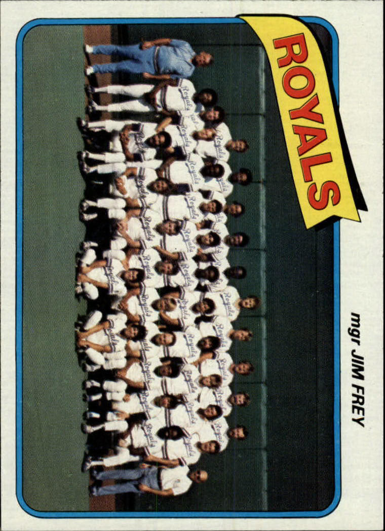 1980 Topps #66 Kansas City Royals CL/Jim Frey MG