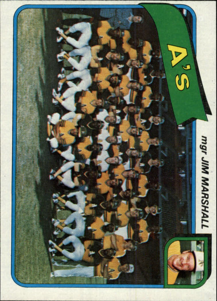 1980 Topps #96 Oakland Athletics CL/Jim Marshall MG