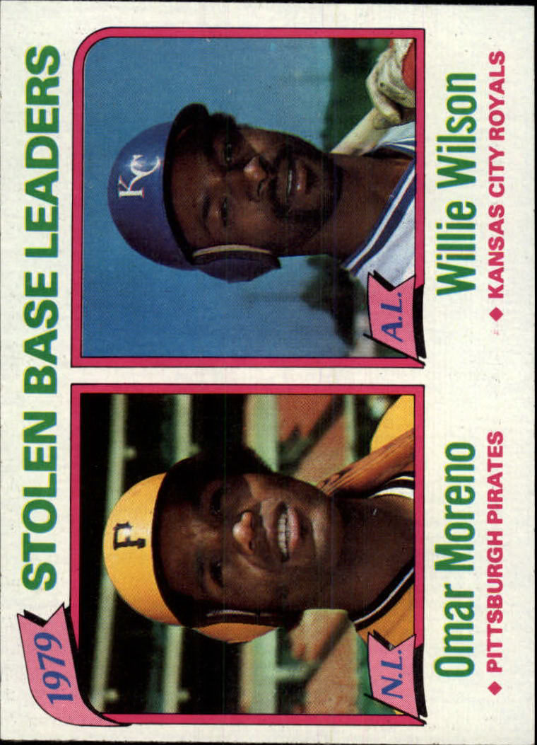 1980 Topps #204 Stolen Base Leaders/Omar Moreno/Willie Wilson