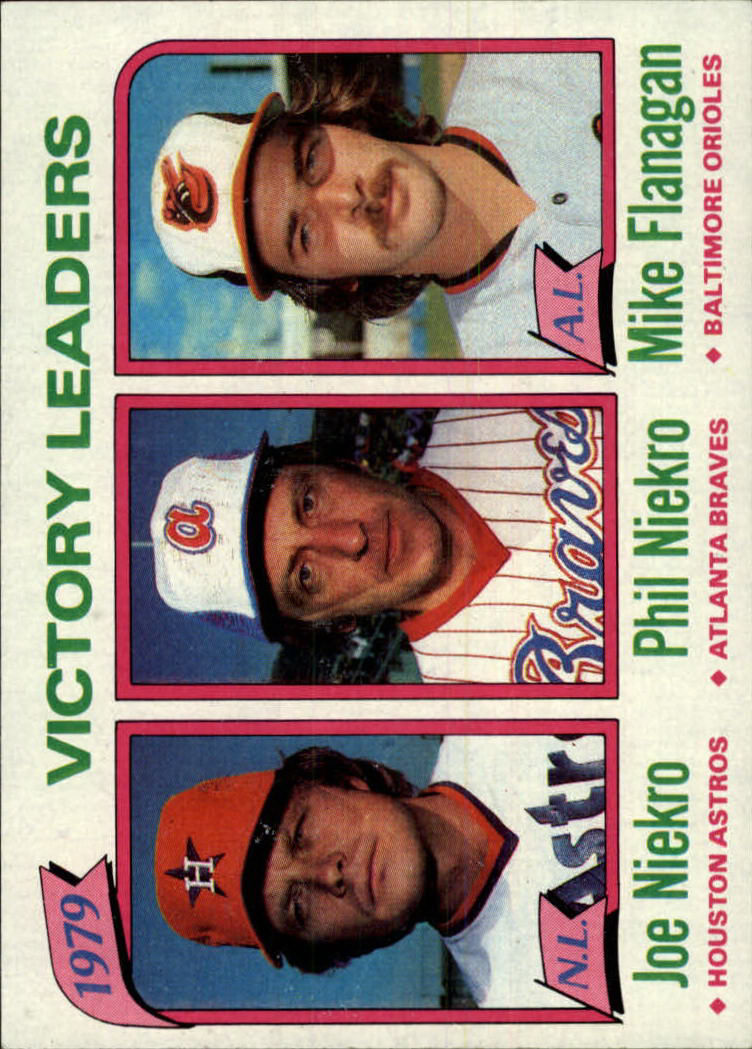 1980 Topps #205 Victory Leaders/Joe Niekro/Phil Niekro/Mike Flanagan