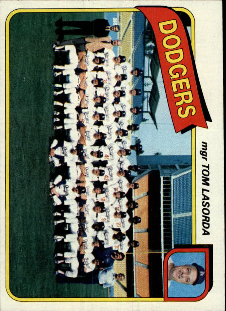 1980 Topps #302 Los Angeles Dodgers CL/Tom Lasorda MG