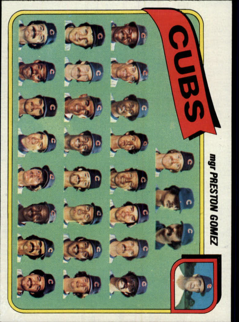 1980 Topps #381 Chicago Cubs CL/Preston Gomez MG