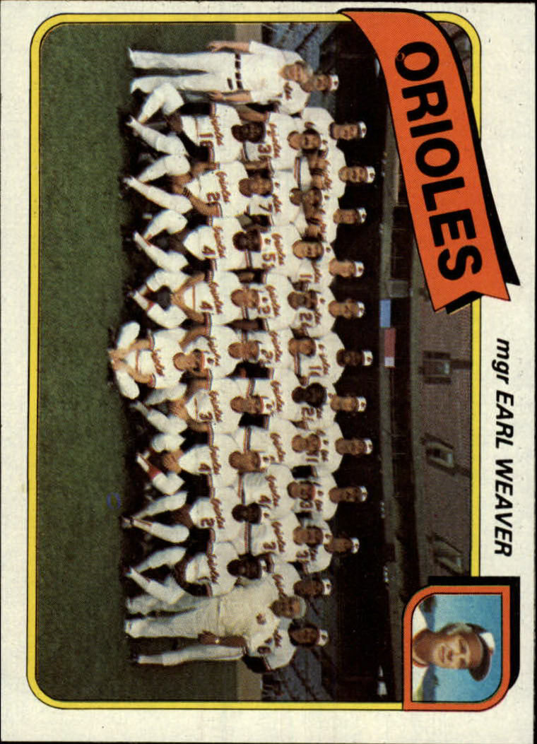 1980 Topps #404 Baltimore Orioles CL/Earl Weaver MG