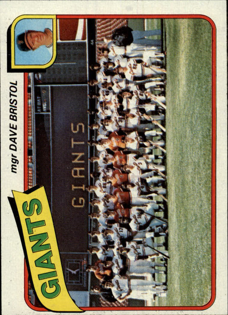 1980 Topps #499 San Francisco Giants CL/Dave Bristol MG
