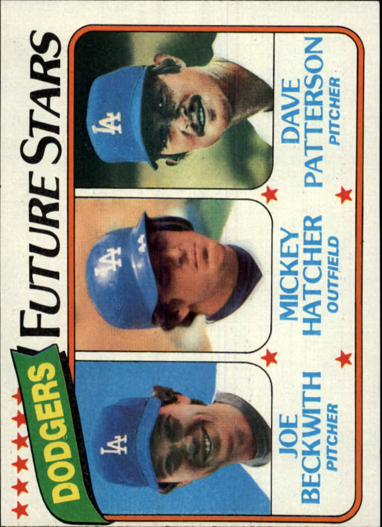 1980 Topps #679 Joe Beckwith RC/Mickey Hatcher RC/Dave Patterson RC