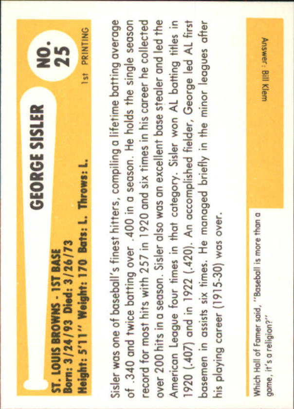 B6263- 1980-87 SSPC HOF BB Immortals Card #s 1-189 -You Pick- 15+ FREE US SHIP - Picture 47 of 333