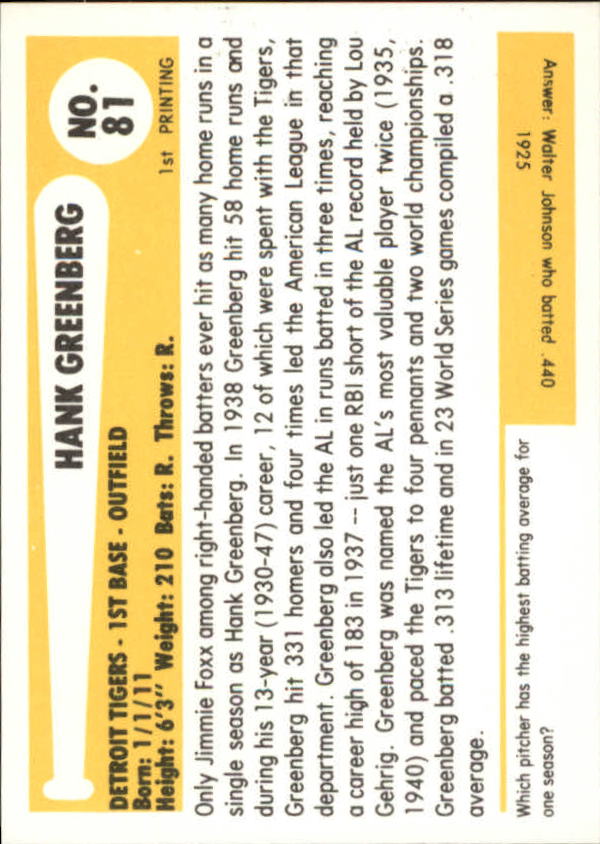 B6263- 1980-87 SSPC HOF BB Immortals Card #s 1-189 -You Pick- 15+ FREE US SHIP - Picture 157 of 333