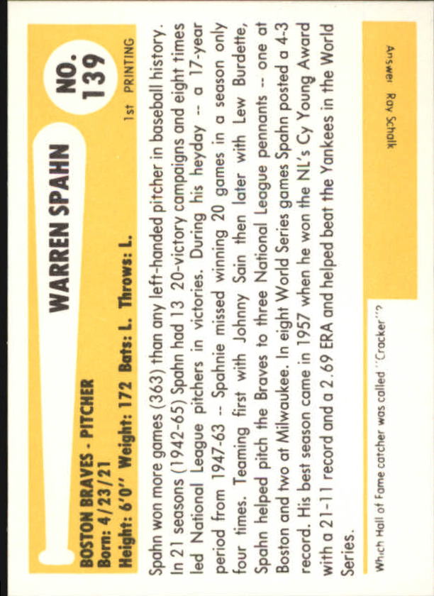 B6263- 1980-87 SSPC HOF BB Immortals Card #s 1-189 -You Pick- 15+ FREE US SHIP - Picture 269 of 333