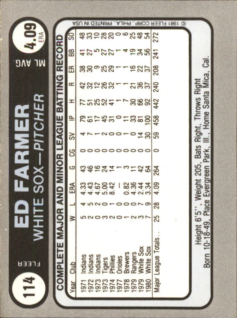 1981 Fleer Star Stickers Baseball - Picture 173 of 186