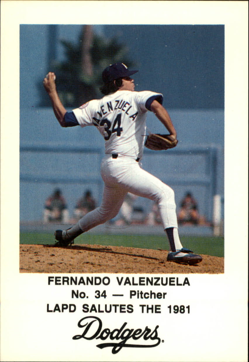 1981 Dodgers Police #34 Fernando Valenzuela - . Oversized. - NM-MT