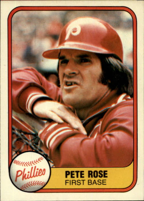 1981 Fleer #1 Pete Rose UER/270 hits in 63/should be 170