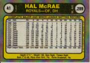 1981 Fleer #41B Hal McRae P2/Royals on front/in blue letters back image