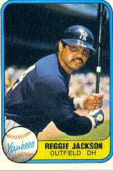 1981 Fleer #79A Reggie Jackson/Outfield DH