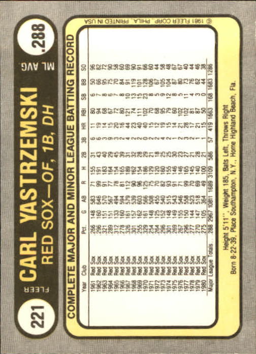 Tarjeta de béisbol Fleer 1981 #1-234 - elige tu tarjeta - Imagen 440 de 466