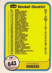 1981 Fleer Baseball "Main Set" Base Cards #441 to #660 - Picture 414 of 459