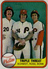 1981 Fleer #645B Pete Rose/Larry Bowa/Mike Schmidt/Triple Threat P2