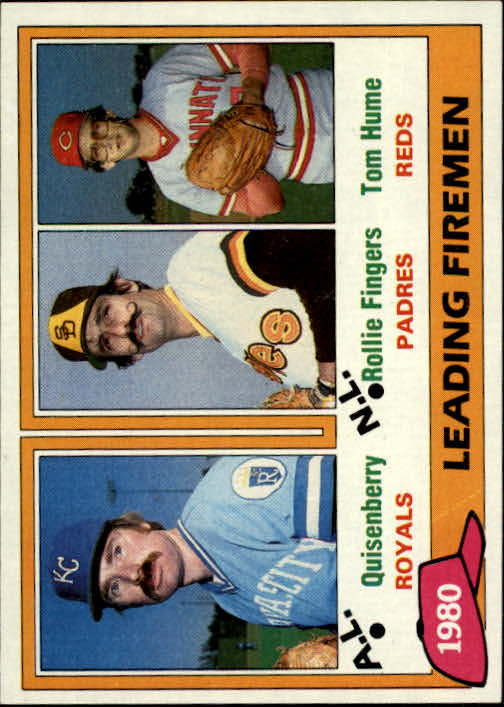 1981 Topps #8 Dan Quisenberry/Rollie Fingers/Tom Hume LL