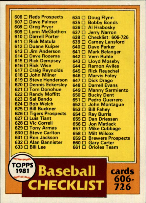 A2337- 1981 Topps BB #s 601-726 +MOST STOCK PHOTOS -You Pick- 15+ FREE US SHIP