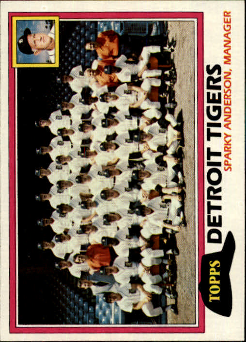 1981 Topps #666 Tigers Team/Mgr./Sparky Anderson/(Checklist back