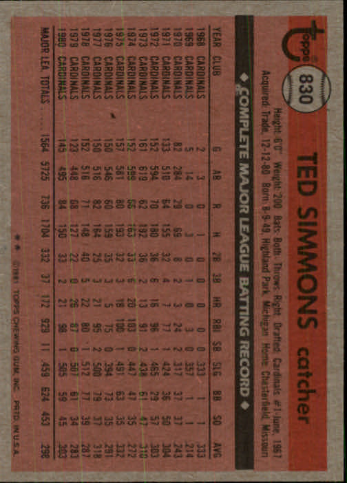 1981 Topps Traded Baseball "Main Set" Cards #727 to #858 - Picture 299 of 387