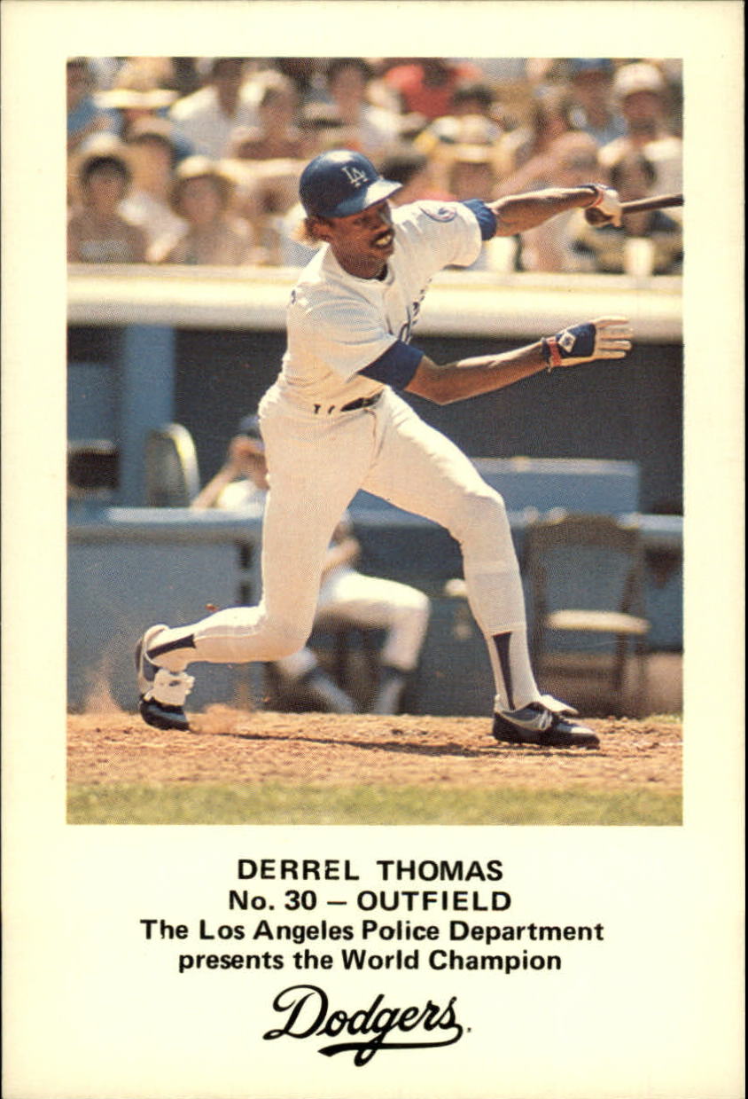 1982 Dodgers Police #30 Derrel Thomas