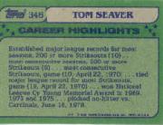 1982 Topps #346B Tom Seaver AS COR back image