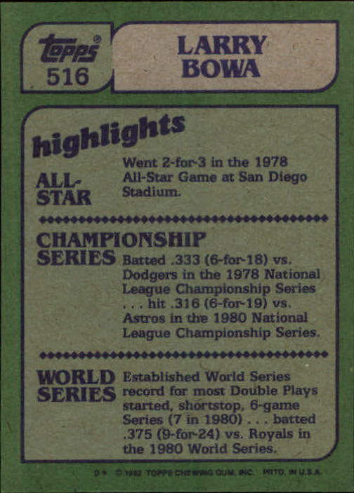 1982 Topps Baseball Singles (273-531) - You Chosoe - Picture 454 of 484