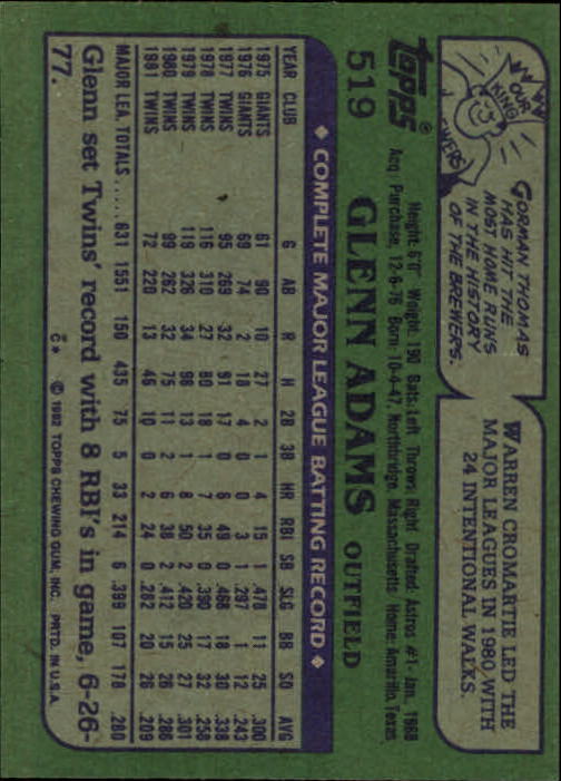1982 Topps Baseball Singles (273-531) - You Chosoe - Picture 460 of 484